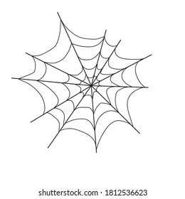 Vector spider web. The spiderweb icon. Web symbol. Vector Illustration of a Cobweb set on a White Background. Element design for Halloween, postcard, app,poster.