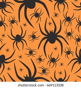 Vector spiders seamless pattern