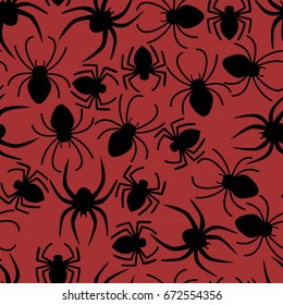 Vector spiders seamless pattern