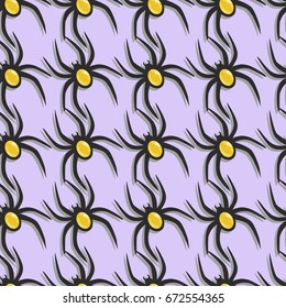 Vector spiders seamless pattern
