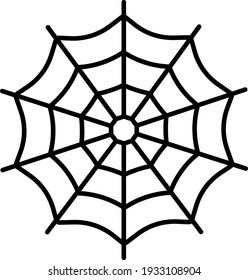 Vector Spiderweb Outline Icon Design
