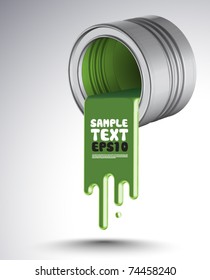 Vector Spilled Green Paint, Flasher Design