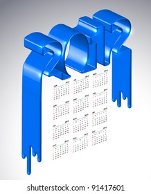 Vector Spilled Paint - 2012 with Calendar