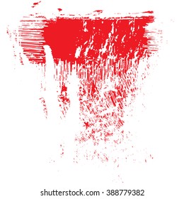 vector spilled red grunge brush strokes ink paint isolated on white background