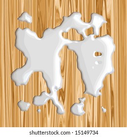 Vector Spilt Milk On Wood