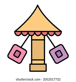 Diseño del icono de contorno relleno de giratorio de vectores
