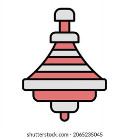 Vector Spinning Top Filled Outline Icon Design
