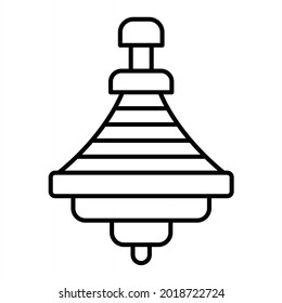Vector Spinning Top Outline Icon Design
