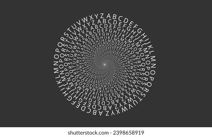 Vector spiral alphabet icon isolated on gray background