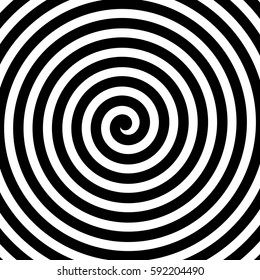 Vector spiral background in black and white. Hypnosis theme. Abstract design element.
