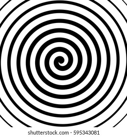 Vector spiral background in black and white. Hypnosis theme. Abstract design element.