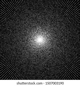Vector spiral background with sparkles. White spot lights background.