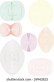 Vector. Spiral based object item's set 6