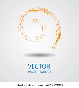 Vector Spiral Brush Stroke Line. Distress Textured Spiral Form. Vector Illustration. 