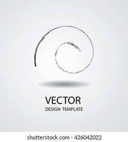 Vector Spiral Brush Stroke. Vintage Line Icon. Spiral Shape.