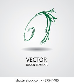 Vector Spiral Brush Stroke. Vintage Floral Icon. Spiral Shape.