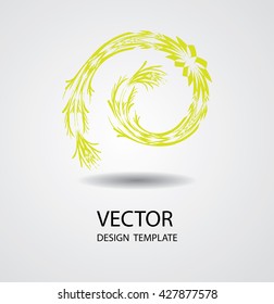 Vector Spiral Brush Stroke. Vintage Floral Icon. Spiral Shape.