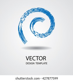 Vector Spiral Brush Stroke. Vintage Floral Icon. Spiral Shape.
