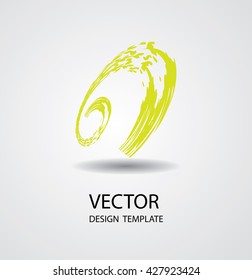 Vector Spiral Brush Stroke. Vintage Floral Icon. Spiral Shape.