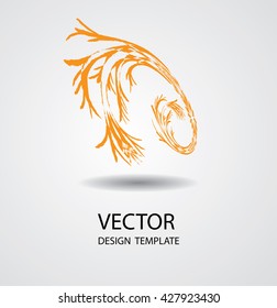 Vector Spiral Brush Stroke. Vintage Floral Icon. Spiral Shape.