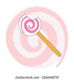Vector spiral candy lollipop spiral background