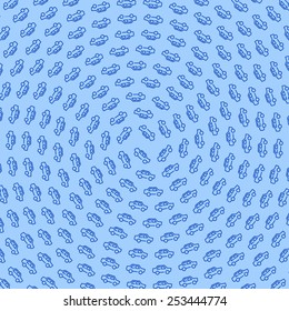 Vector spiral car pattern made from thin line icons