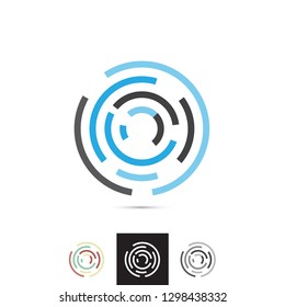 Vector Spiral Circle Spin Logo. Professional Brand Identity Graphics.