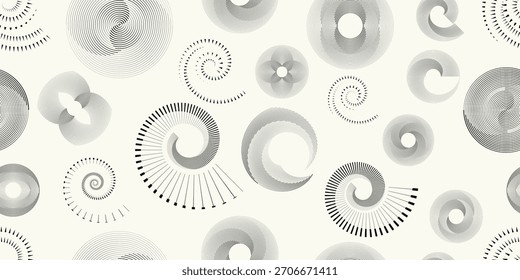 Espiral de Vector, línea circular patrón sin fisuras- patrón sin fin para Fondos de pantalla, envoltura y embalaje. Patrón repetible con varios Elementos de diseño creativos .