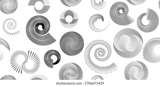 Espiral de Vector, línea circular patrón sin fisuras- patrón sin fin para Fondos de pantalla, envoltura y embalaje. Patrón repetible con varios Elementos de diseño creativos .