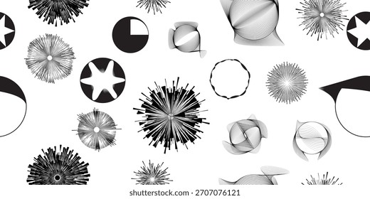Espiral de Vector, línea circular patrón sin fisuras- patrón sin fin para Fondos de pantalla, envoltura y embalaje. Patrón repetible con varios vórtices creativos, concéntricos, Elementos de diseño girados.