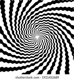 Vector spiral. Spiral. The concentric circles. The silhouette of the spiral. Effect, hypnosis, the symmetry of the spiral. Abstract background, design element.
