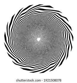 Vector spiral. Spiral. The concentric circles. The silhouette of the spiral. Effect, hypnosis, the symmetry of the spiral. Abstract background, design element