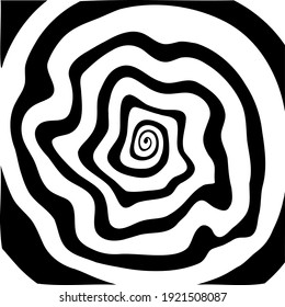 Vector spiral. Spiral. The concentric circles. The silhouette of the spiral. Effect, hypnosis, the symmetry of the spiral. Abstract background, design element