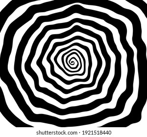 Vector spiral. Spiral. The concentric circles. The silhouette of the spiral. Effect, hypnosis, the symmetry of the spiral. Abstract background, design element