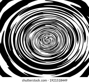 Espiral vectorial. Espiral. Los círculos concéntricos. La silueta de la espiral. Efecto, hipnosis, la simetría de la espiral. Fondo abstracto, elemento de diseño