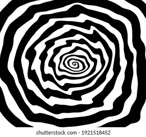 Vector spiral. Spiral. The concentric circles. The silhouette of the spiral. Effect, hypnosis, the symmetry of the spiral. Abstract background, design element