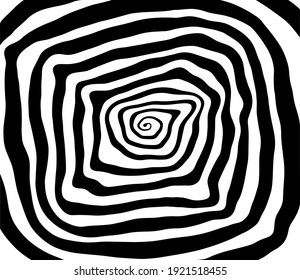 Vector spiral. Spiral. The concentric circles. The silhouette of the spiral. Effect, hypnosis, the symmetry of the spiral. Abstract background, design element