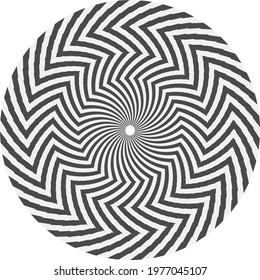 Vector Spiral disign element. Striped zigzag Pattern