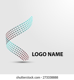 Vector Spiral Halftone Dots. Logo Design.