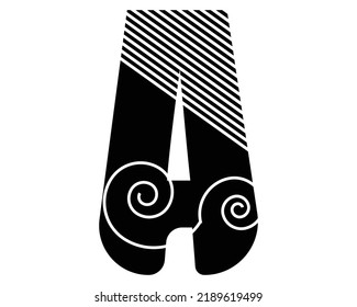 A vector spiral line font logo letter design illustration concept shape letter word