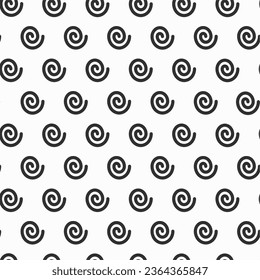 vector spiral line seamless pattern in black and white
