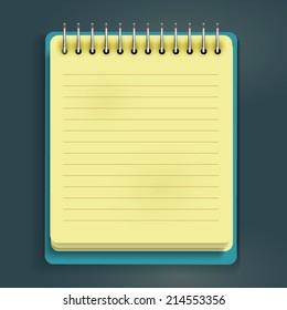 Vector spiral notepad. Vector Illustration.