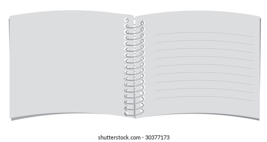 Tepa espiral vectorial aislada en blanco