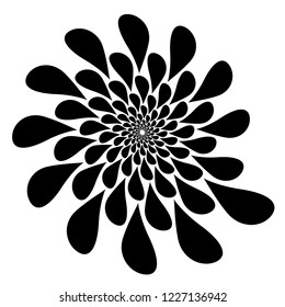 Vector spiral on white background. Floral pattern, symmetry.