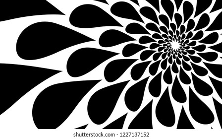 Vector spiral on white background. Floral pattern, symmetry.