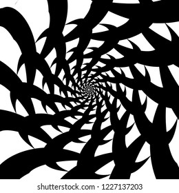 Vector spiral on white background. Hypnosis effect, abstract pattern.