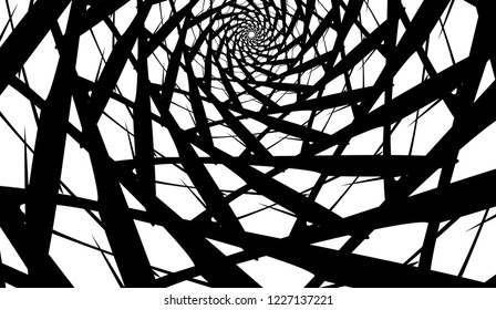 Vector spiral on white background. Hypnosis effect, abstract pattern.