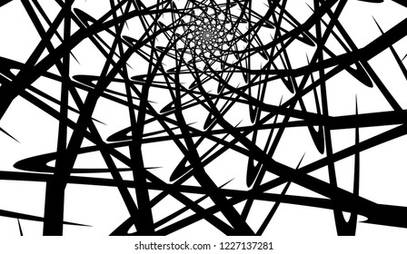 Vector spiral on white background. Hypnosis effect, abstract pattern