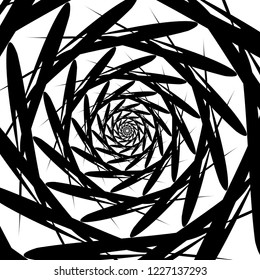 Vector spiral on white background. Hypnosis effect, abstract pattern.