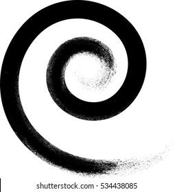 Vector spiral . paintbrush . Grunge Black and White element . Distress banner . Border for your Design .circular brush stroke